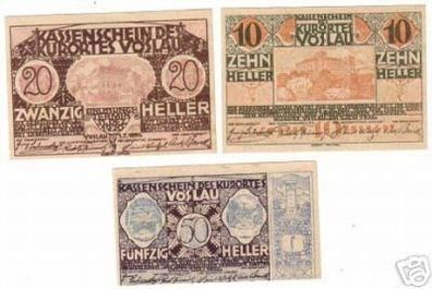 3 Banknoten Notgeld des Kurort Vösslau 1920