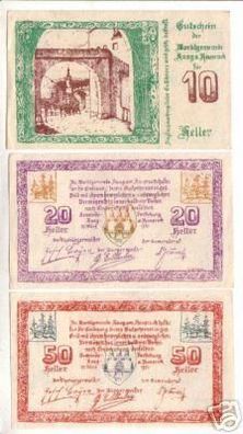 3 Banknoten Notgeld Gemeinde Haag am Hausruck 1920