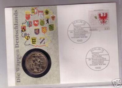 schöner Numisbrief die Wappen Deutschlands 1992