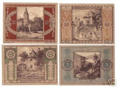 3 Banknoten Notgeld der Gemeinde Spitz an der Donau1920