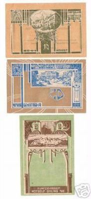 3 Banknoten Notgeld Ortsgemeinde Oehling N.Ö. 1920