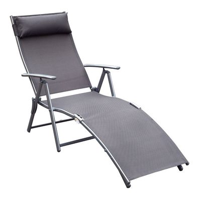 Outsunny® Sonnenliege Strandliege Relaxliege klappbar verstellbar Garten Grau