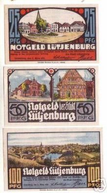 3 Banknoten Notgeld Stadt Lütjenburg 1921