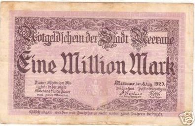 seltene Banknote Inflation 1 Million Mark 1923 Meerane