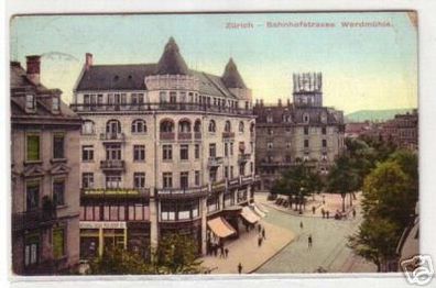07979 Ak Zürich Bahnhofstrasse Werdmühle 1903