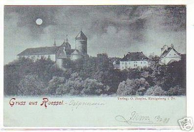 08272 Mondscheinkarte Gruß aus Roessel Ostpreussen 1898