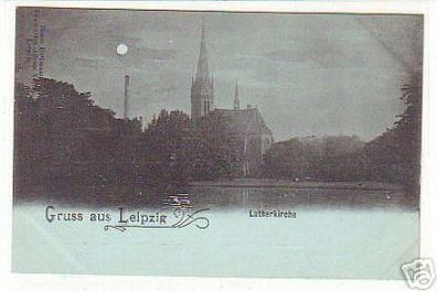 08485 Mondscheinkarte Gruss aus Leipzig Lutherkirche