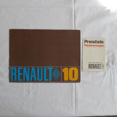 Renault 10 Prospekt + Preisliste 1969 , Oldtimer
