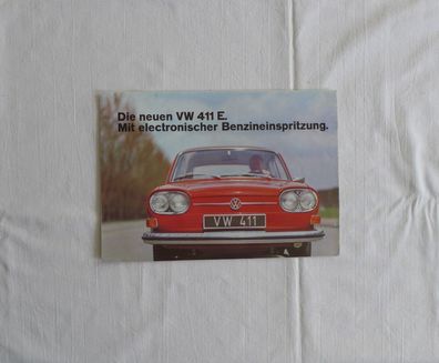 VW 411 E , Falt Prospekt 1969 , Oldtimer
