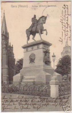 16023 Ak Ger Reuss Kaiser Wilhelm Denkmal 1913