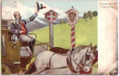 16703 Ak Schweiz Motteler der rote Postmeister um 1910