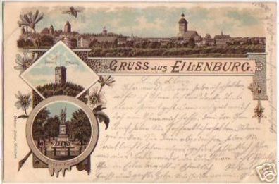 16547 Ak Lithographie Gruß aus Eilenburg 1898