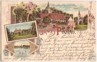 16533 Ak Lithographie Gruß aus Püchau Gasthaus 1900