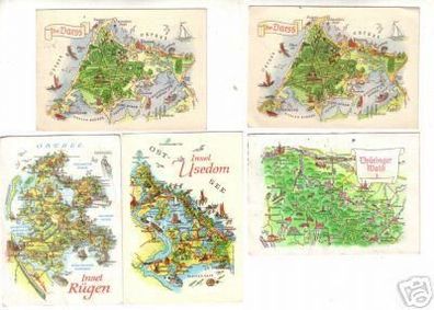 08306/5 Ak DDR mit illustrierten Landkarten um 1980