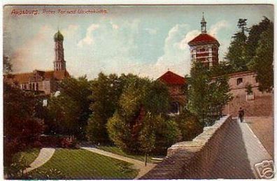 08782 Ak Augsburg Rotes Tor und Ulrichskirche um 1910