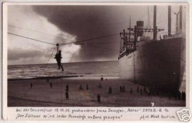 09003 Ak gestrandeter franz. Dampfer "Adrar" 1935