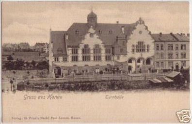 09140 AK Gruss aus Hanau Turnhalle um 1910