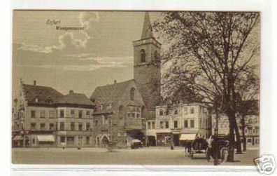 09392 Ak Erfurt Wenigenmarkt mit Kutsche um 1915