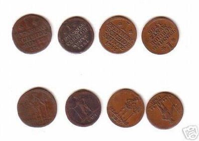4 Kupfer Münzen Braunschweig Wolfenbüttel 1743-1781