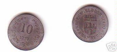 seltene Münze 10 Pf Notgeld Stadt Bromberg 1919