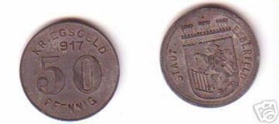 seltene Münze 50 Pf Notgeld Stadt Elberfeld 1917