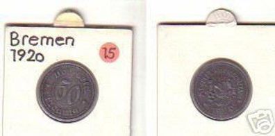 seltene Münze 50 Pfennig Notgeld Stadt Bremen 1920