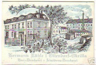 07389 Ak Ottendorf Okrilla Buch Druckerei Rühle um 1910