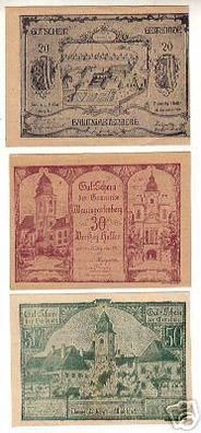 3 Banknoten Notgeld Gemeinde Baumgartenberg 1920