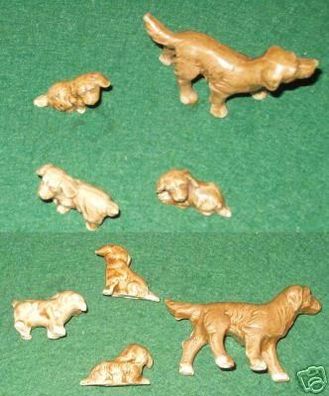 4 kleine alte Porzellan Figuren Hunde um 1930