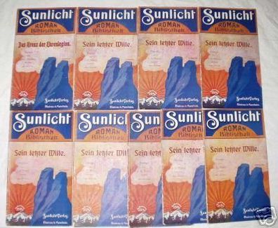 7 seltene Romanhefte "Sunlicht" um 1910, Fabrik-Werbung