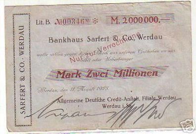 seltene Banknote Inflation Bankhaus Sarfert 1923 Werdau
