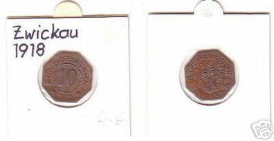 seltene Münze Notgeld 10 Pfennig Stadt Zwickau 1918