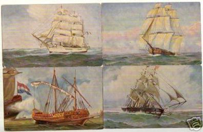 02220/4 Ak Historische Segelschiffe um 1900