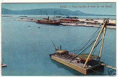 03503 Ak Suez Ägypten Port Tewfik mit Kanal um 1920