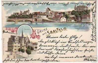 04737 Ak Lithographie Gruss aus Salfeld 1903