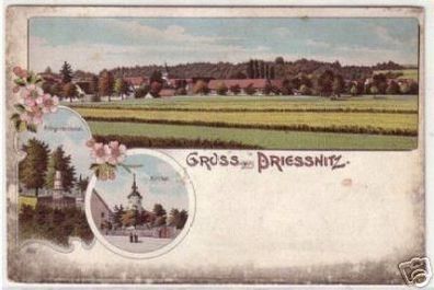06147 Ak Lithographie Gruss aus Priessnitz um 1900