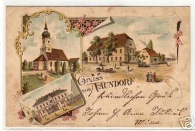 07571 Ak Lithographie Gruss aus Naundorf 1898