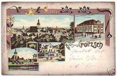 07695 Ak Lithographie Gruß aus Groitzsch 1924