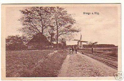 07699 Ak Breege auf Rügen mit Windmühle um 1910