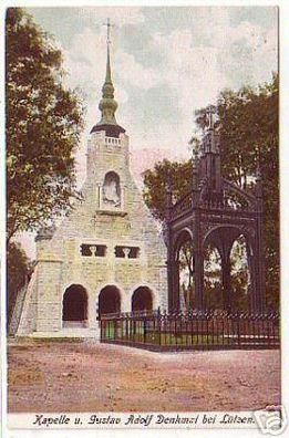 08219 Ak Lützen Gustav Adolf Denkmal und Kapelle 1924