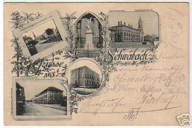 08254 Mehrbild Ak Grüsse aus Schwabach 1898