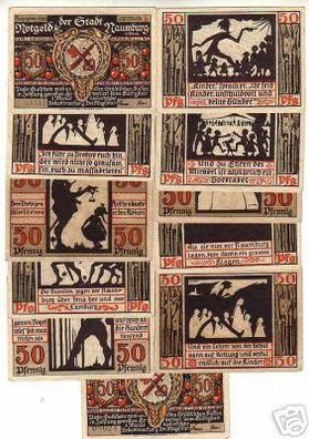 11 Banknoten Notgeld der Stadt Naumburg 1921