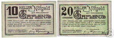 2 Banknoten Notgeld Marktgemeinde Gaflenz 1920