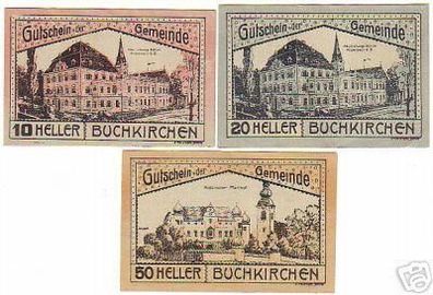 3 Banknoten Notgeld Gemeinde Buchkirchen 1920