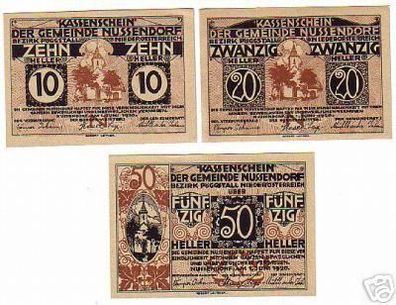 3 Banknoten Notgeld Gemeinde Nussenbach 1920