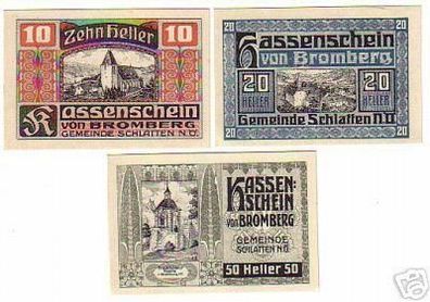 3 Banknoten Notgeld Gemeinde Schlatten N.-Ö. 1920