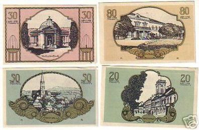 4 Banknoten Notgeld Kurort Bad Hall Ob.-Öst. 1920