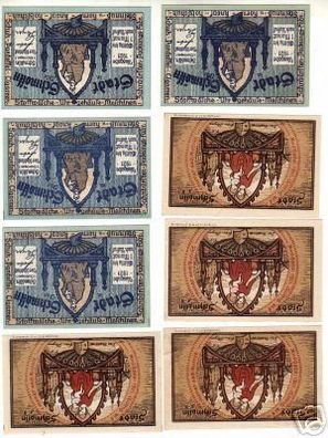 8 Banknoten Notgeld der Stadt Schmölln 1921