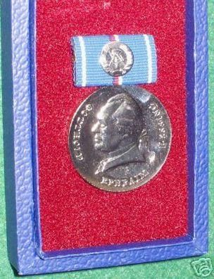 DDR Medaille Gotthold Ephraim Lessing in Silber im Etui