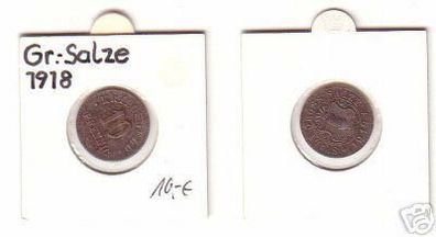 seltene Münze Notgeld 10 Pfennig Gross Salze 1918